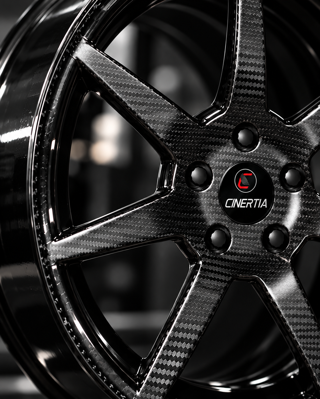 Detail of a C-INERTIA carbon wheel