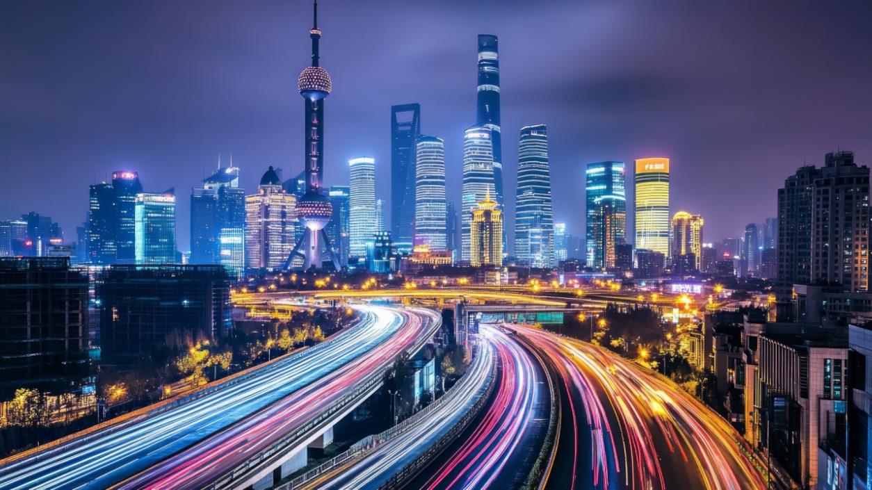 Shanghai skyline, from the C-INERTIA Auto Shanghai press release.