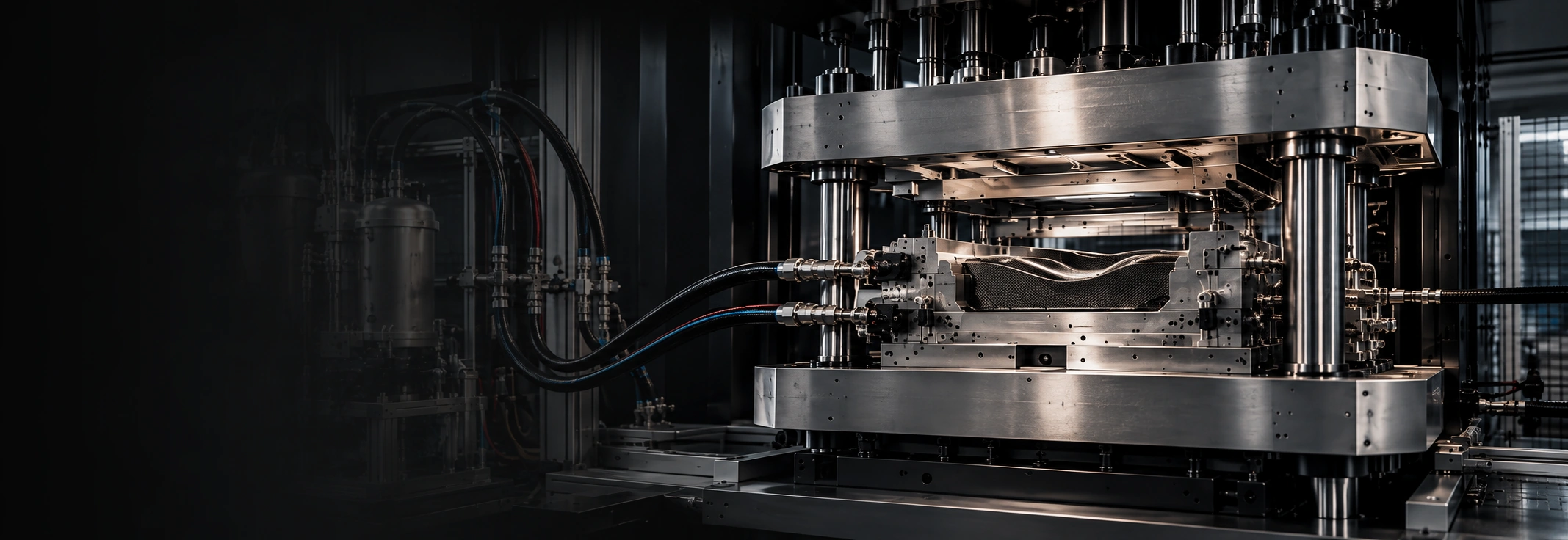 RTM molding press and carbon preform