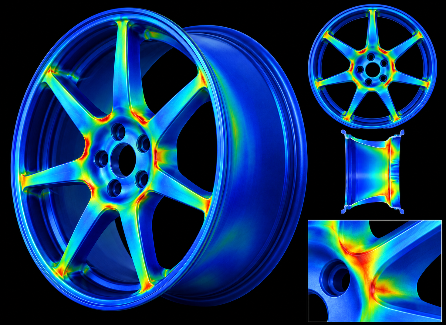 Mechanical stress analysis of a carbon wheel